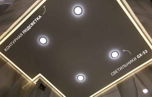 Двухуровневые натяжные потолки